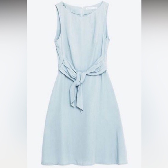Zara light soft denim dress with a bow - Picture 5 of 5